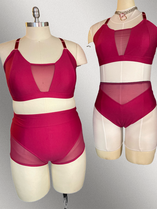 Amaranth Flirt Mesh Bottoms