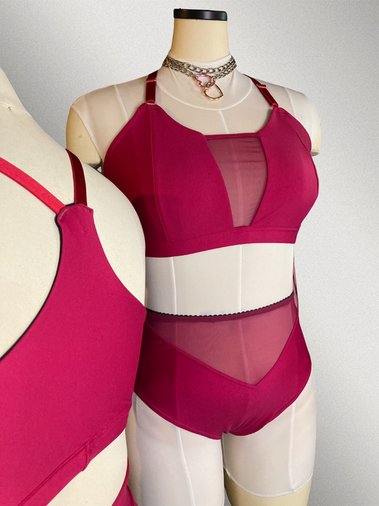 Amaranth Flirt Mesh Bralette