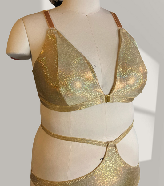Gold Holo Tri Bra