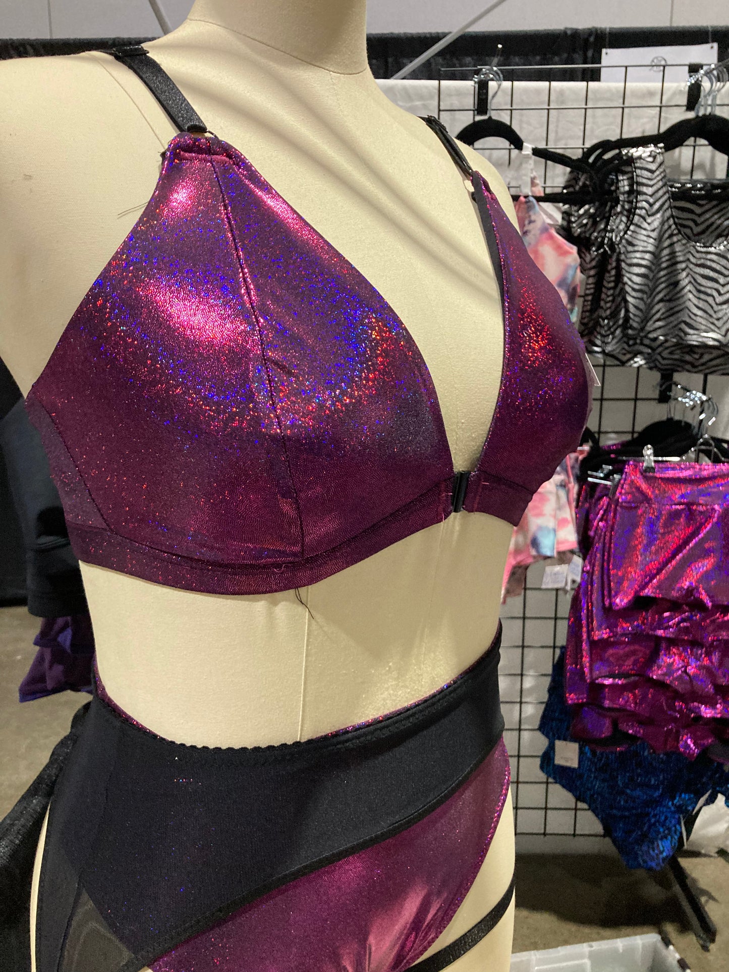 Magenta Jewels Tri Bra