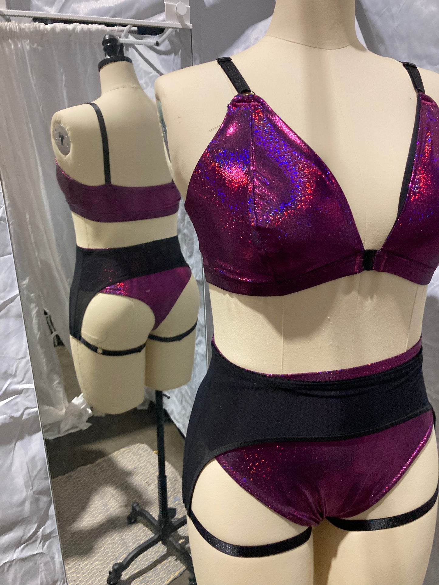 Magenta Jewels Tri Bra