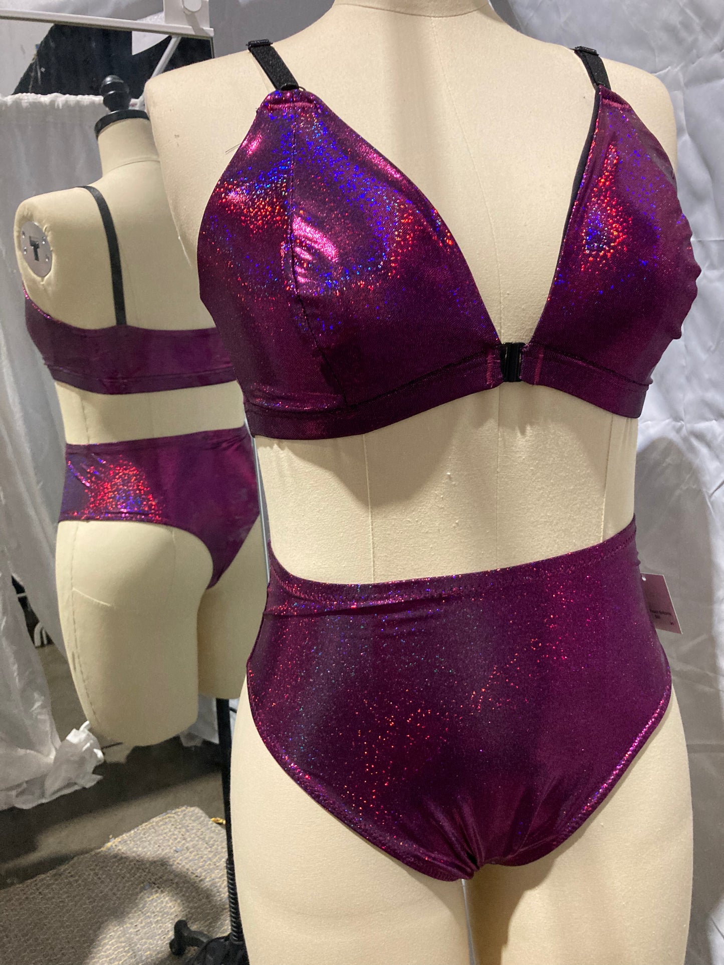 Magenta Jewels Tri Bra