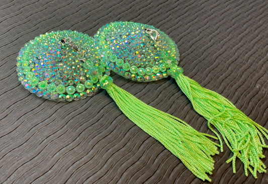 Lime Green Circle Illusion Pasties - 2.75 inch