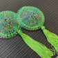 Custom Lime Green Circle Illusion Pasties