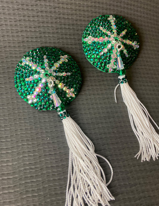Emerald Green Chaos Classic Pasties - 2.75 inch
